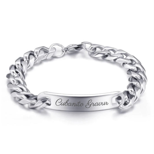 Gepantserde kettingen herenarmband "Cubanito" met gravure