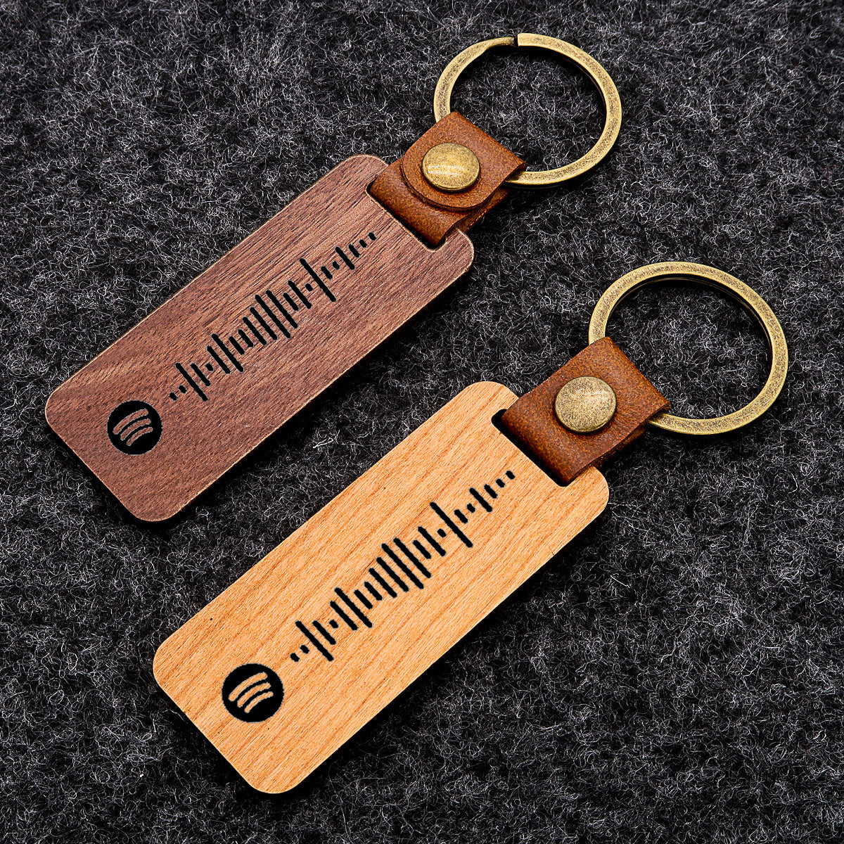 Porte-clés Spotify en bois avec code Spotify