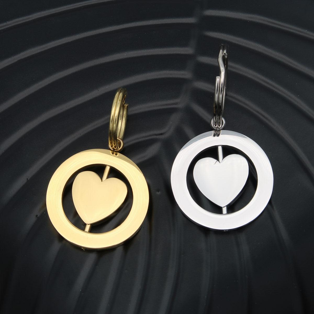Spinning heart" sleutelhanger met gravure aan beide zijden