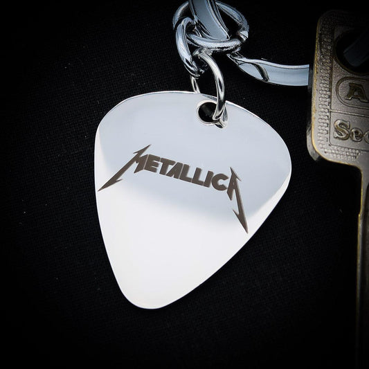 Plektrum Schlüsselanhänger "Heavy Metal" mit Bandlogo