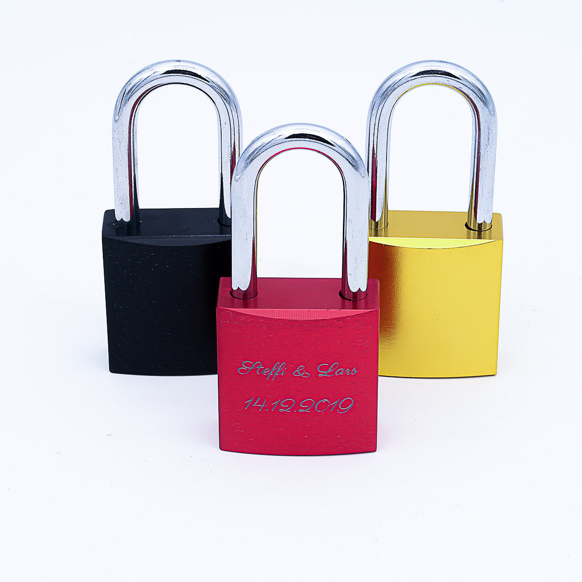 Cadenas d'amour "Big Love" en trois couleurs avec gravure